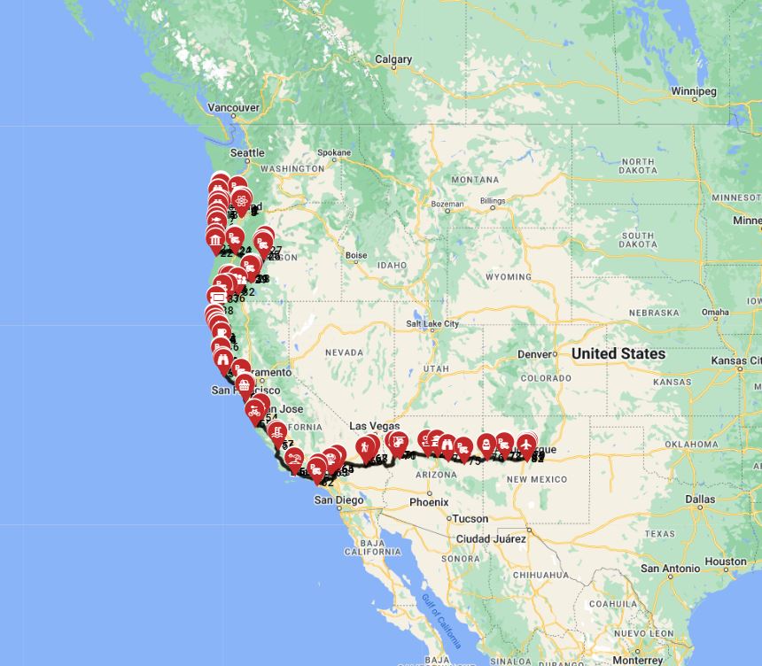 Portland to Albuquerque RV trip planner motorhome route